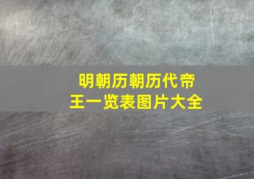 明朝历朝历代帝王一览表图片大全