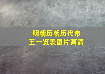 明朝历朝历代帝王一览表图片高清