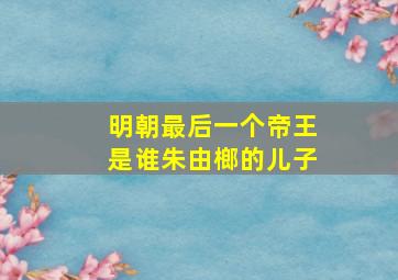 明朝最后一个帝王是谁朱由榔的儿子