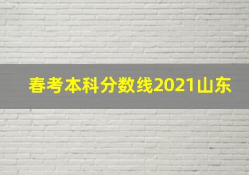 春考本科分数线2021山东