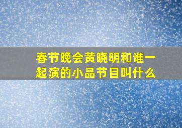 春节晚会黄晓明和谁一起演的小品节目叫什么