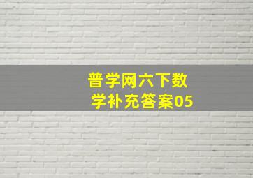 普学网六下数学补充答案05