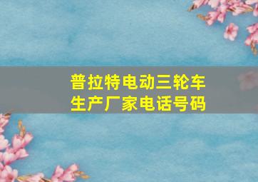 普拉特电动三轮车生产厂家电话号码