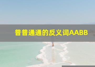 普普通通的反义词AABB