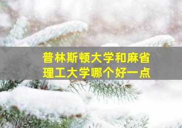 普林斯顿大学和麻省理工大学哪个好一点