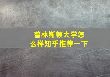 普林斯顿大学怎么样知乎推荐一下