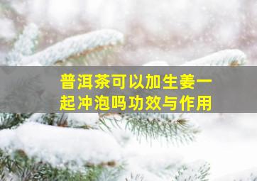 普洱茶可以加生姜一起冲泡吗功效与作用