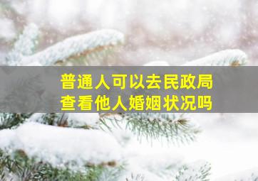 普通人可以去民政局查看他人婚姻状况吗