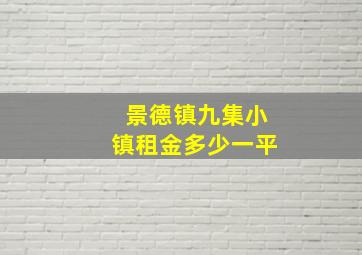 景德镇九集小镇租金多少一平