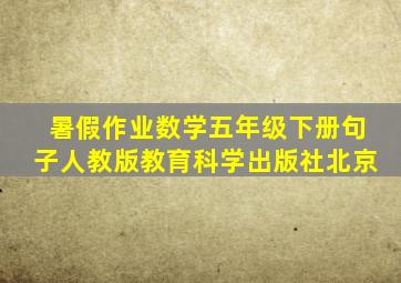 暑假作业数学五年级下册句子人教版教育科学出版社北京