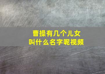 曹操有几个儿女叫什么名字呢视频