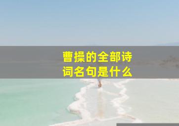 曹操的全部诗词名句是什么