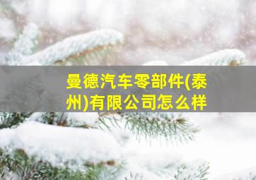 曼德汽车零部件(泰州)有限公司怎么样