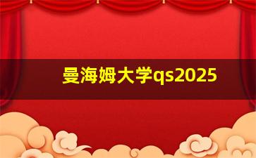 曼海姆大学qs2025