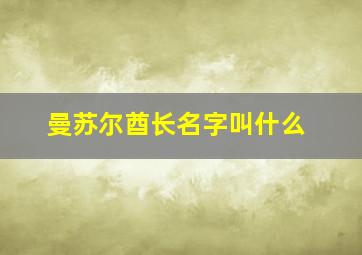 曼苏尔酋长名字叫什么