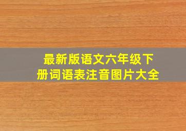 最新版语文六年级下册词语表注音图片大全