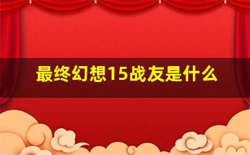 最终幻想15战友是什么