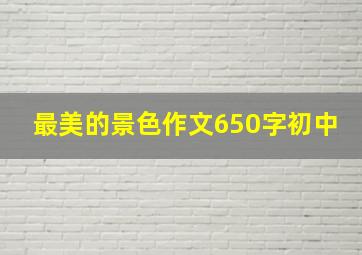 最美的景色作文650字初中