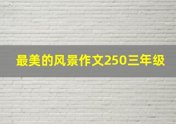 最美的风景作文250三年级