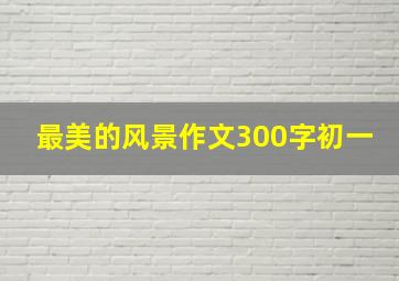 最美的风景作文300字初一