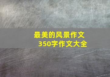 最美的风景作文350字作文大全