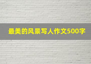 最美的风景写人作文500字