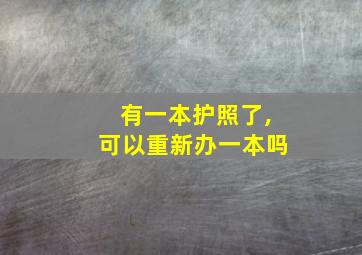 有一本护照了,可以重新办一本吗