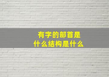 有字的部首是什么结构是什么