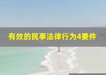 有效的民事法律行为4要件