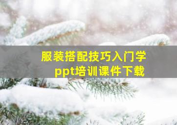 服装搭配技巧入门学ppt培训课件下载