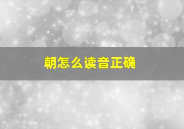 朝怎么读音正确