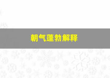 朝气蓬勃解释