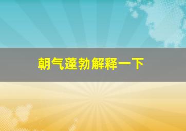 朝气蓬勃解释一下