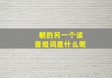 朝的另一个读音组词是什么呢