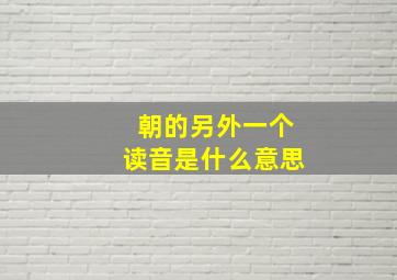 朝的另外一个读音是什么意思