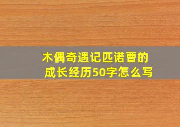 木偶奇遇记匹诺曹的成长经历50字怎么写