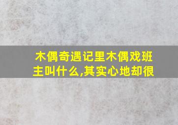 木偶奇遇记里木偶戏班主叫什么,其实心地却很