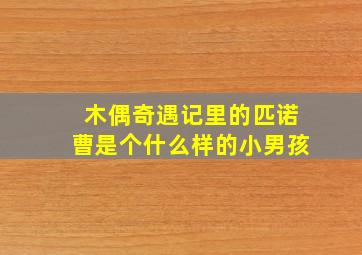 木偶奇遇记里的匹诺曹是个什么样的小男孩