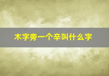 木字旁一个辛叫什么字