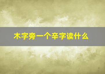 木字旁一个辛字读什么