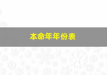 本命年年份表