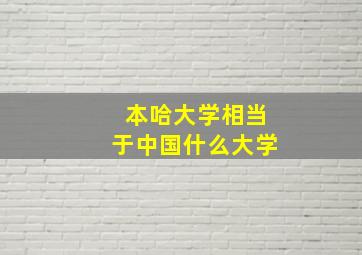 本哈大学相当于中国什么大学