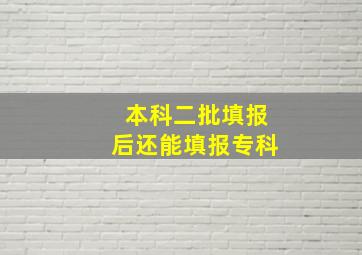 本科二批填报后还能填报专科