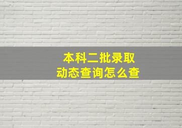 本科二批录取动态查询怎么查