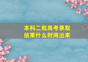 本科二批高考录取结果什么时间出来