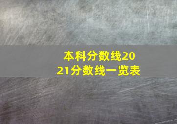 本科分数线2021分数线一览表