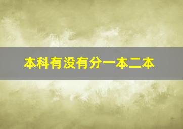 本科有没有分一本二本