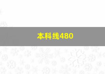 本科线480