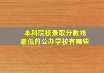 本科院校录取分数线最低的公办学校有哪些