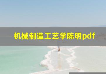 机械制造工艺学陈明pdf